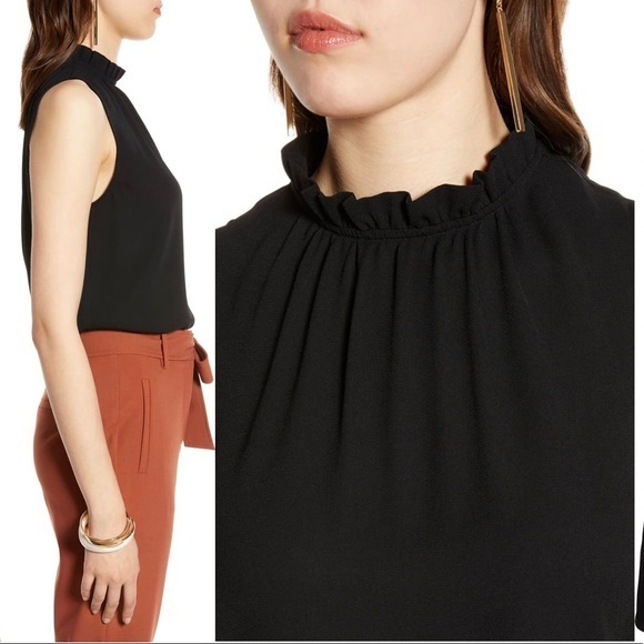 Halogen NWOT Ruffle Neck Top - Picture 2 of 6